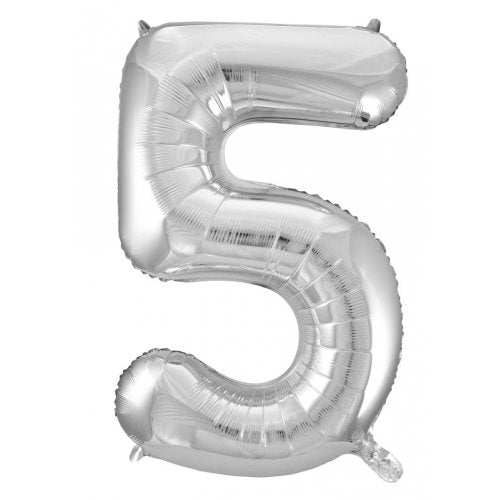 Number 5 Helium Foil Balloon - Assorted Colours