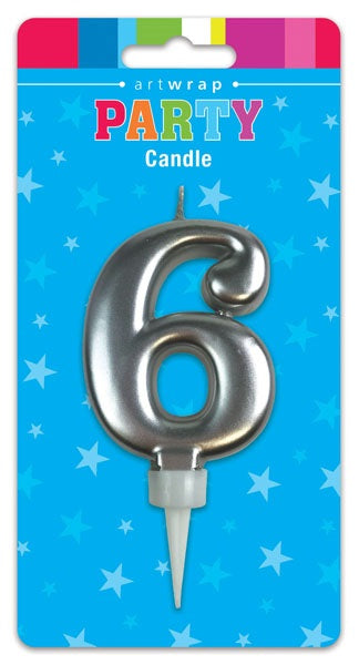 Silver Number Birthday Candles