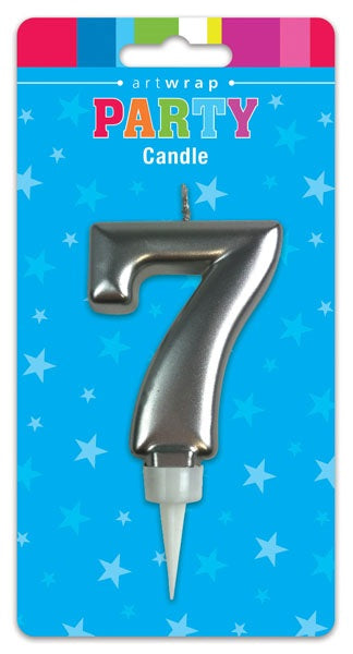 Silver Number Birthday Candles