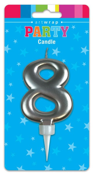 Silver Number Birthday Candles