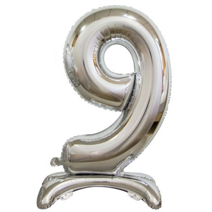Number 9 Air-Filled Standing Balloon - Assorted Colours