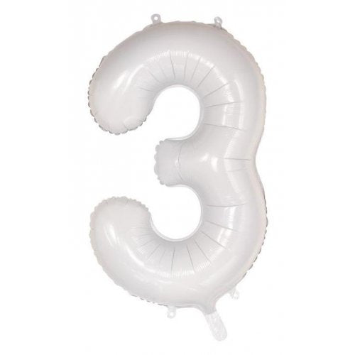 Number 3 Helium Foil Balloon - Assorted Colours