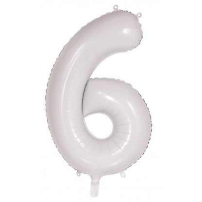 Number 6 Helium Foil Balloon - Assorted Colours