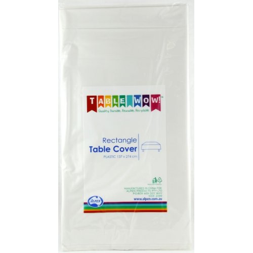 White Rectangular Plastic Table Cover