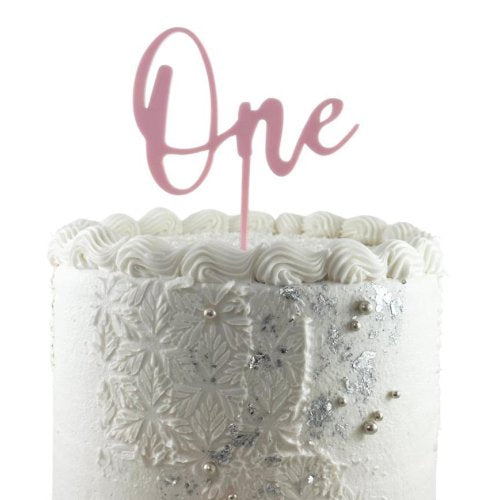 Number One Cake Topper Light Pink