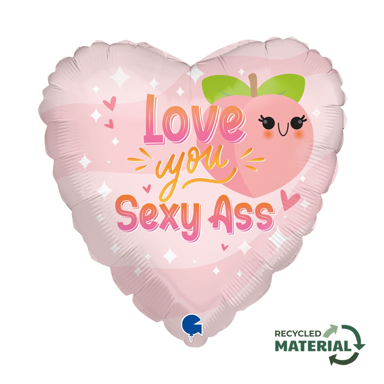 Love You Peach Foil Balloon INFLATED