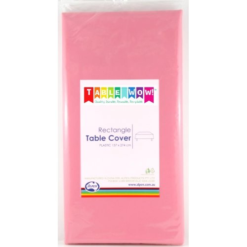 Pastel Pink Rectangular Plastic Table Cover