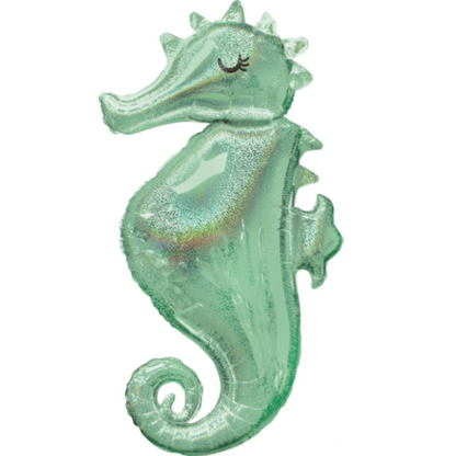 Holographic Seahorse Foil Balloon