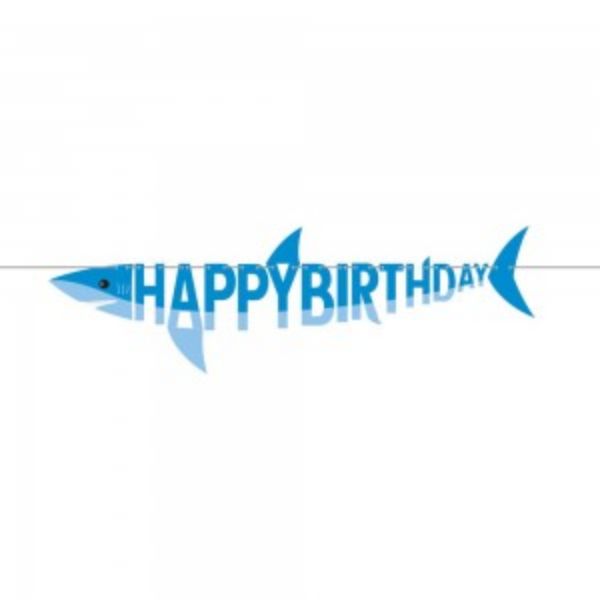 Picture of Shark Banner Happy Birthday