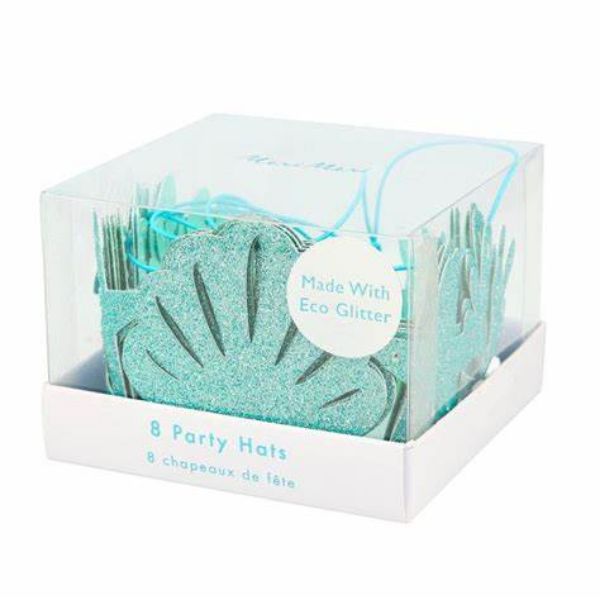 Picture of Mermaid Blue Glitter Crowns 8pk