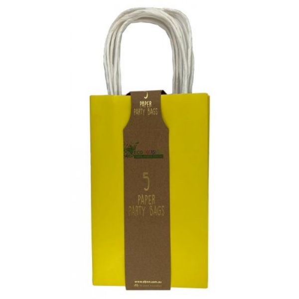 Picture of Yellow Paper Party Bag 5pk