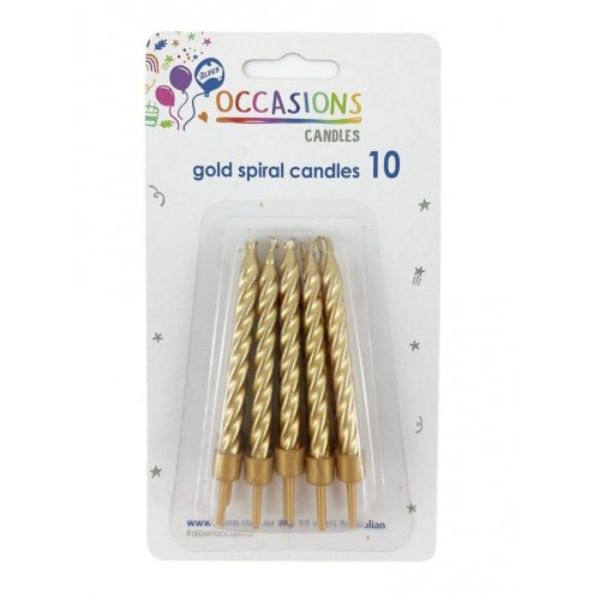 Picture of Gold Spiral Candles 10pk
