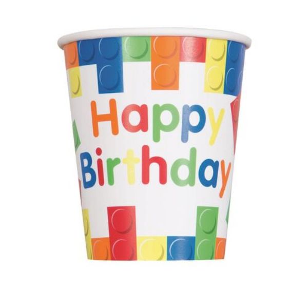 Picture of Building Blocks Birthday Cups 8pk