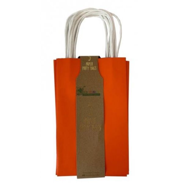 Picture of Orange Paper Party Bag 5pk