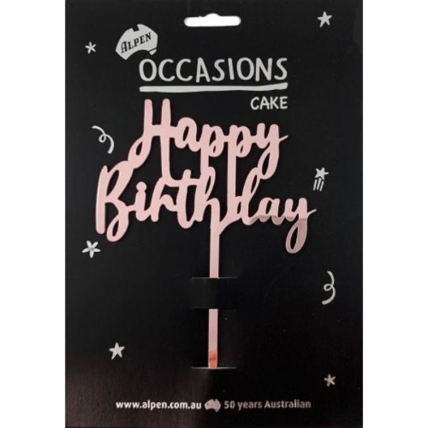 Picture of Happy Birthday Cake Topper Rose Gold