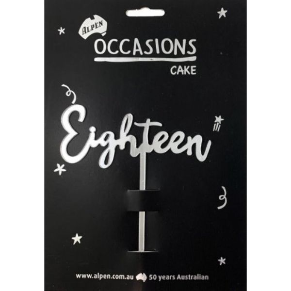 Picture of Eighteen Cake Topper Silver