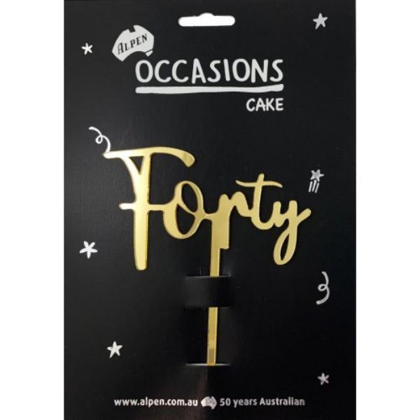 Picture of Forty Cake Topper Gold