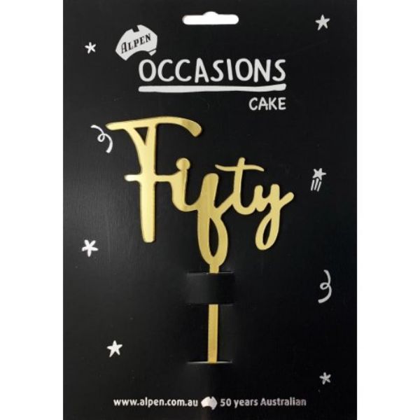 Picture of Fifty Cake Topper Gold