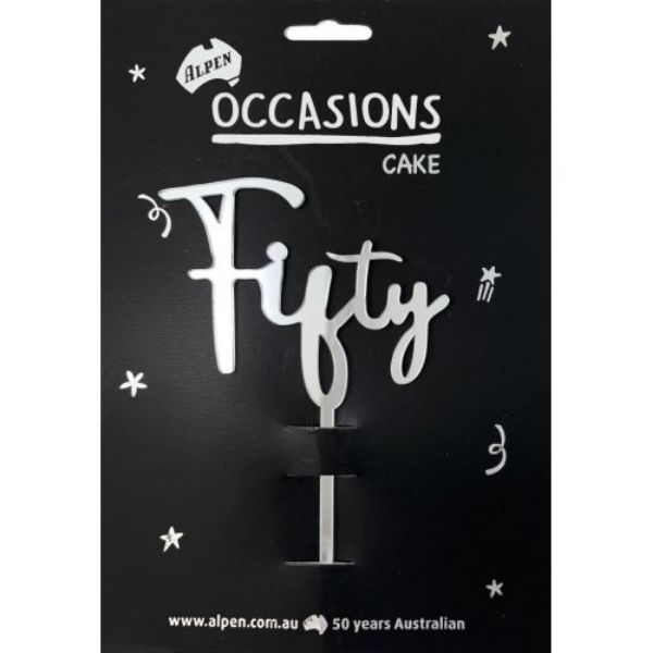 Picture of Fifty Cake Topper Silver